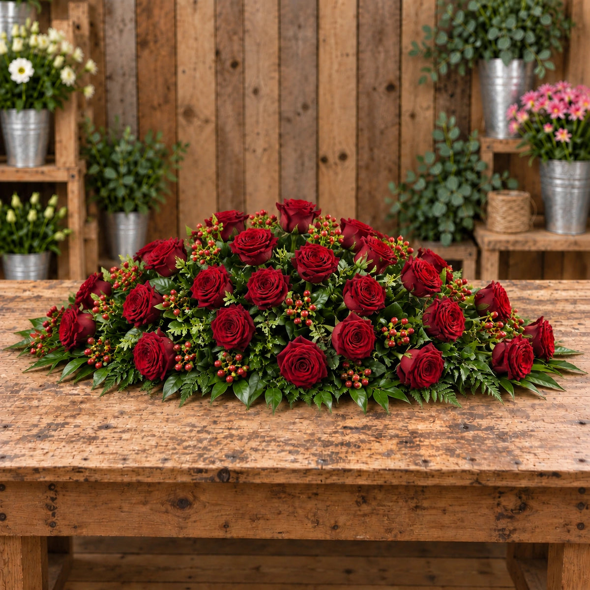 Rose Casket Spray — rustic workbench