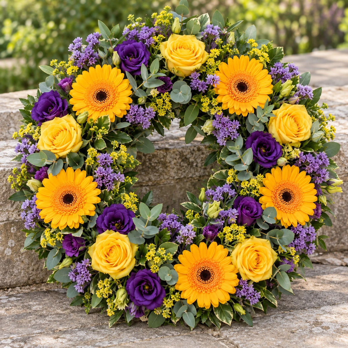 Florist's Choice Wreath — memorial setting