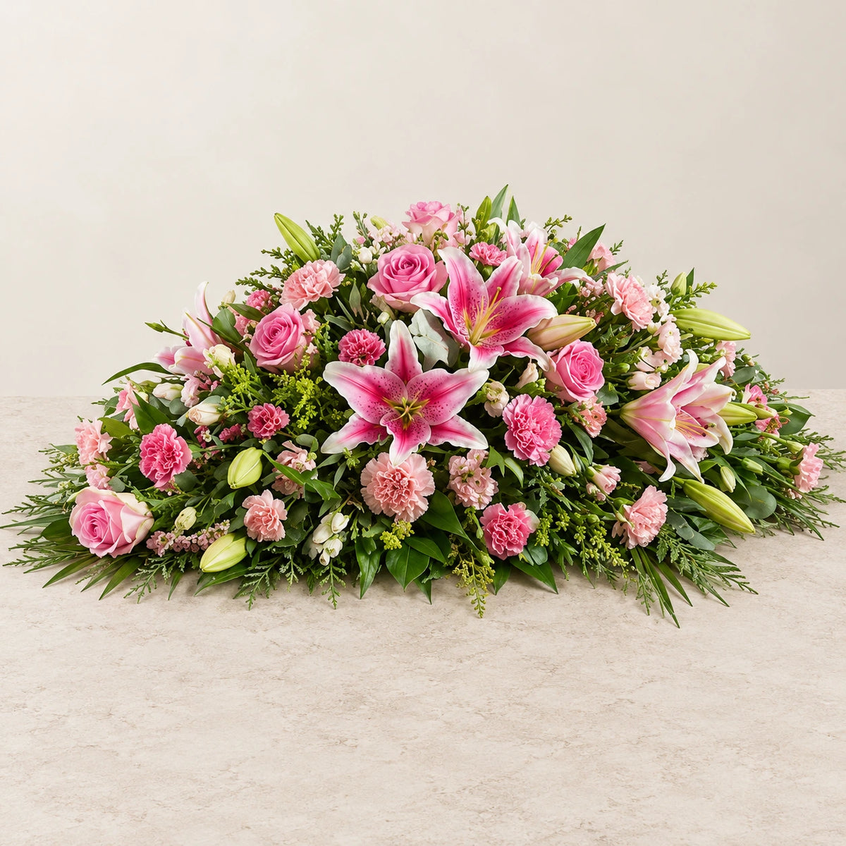 Pink Casket Spray — calm main photograph
