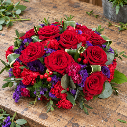 Red Rose & Purple Posy