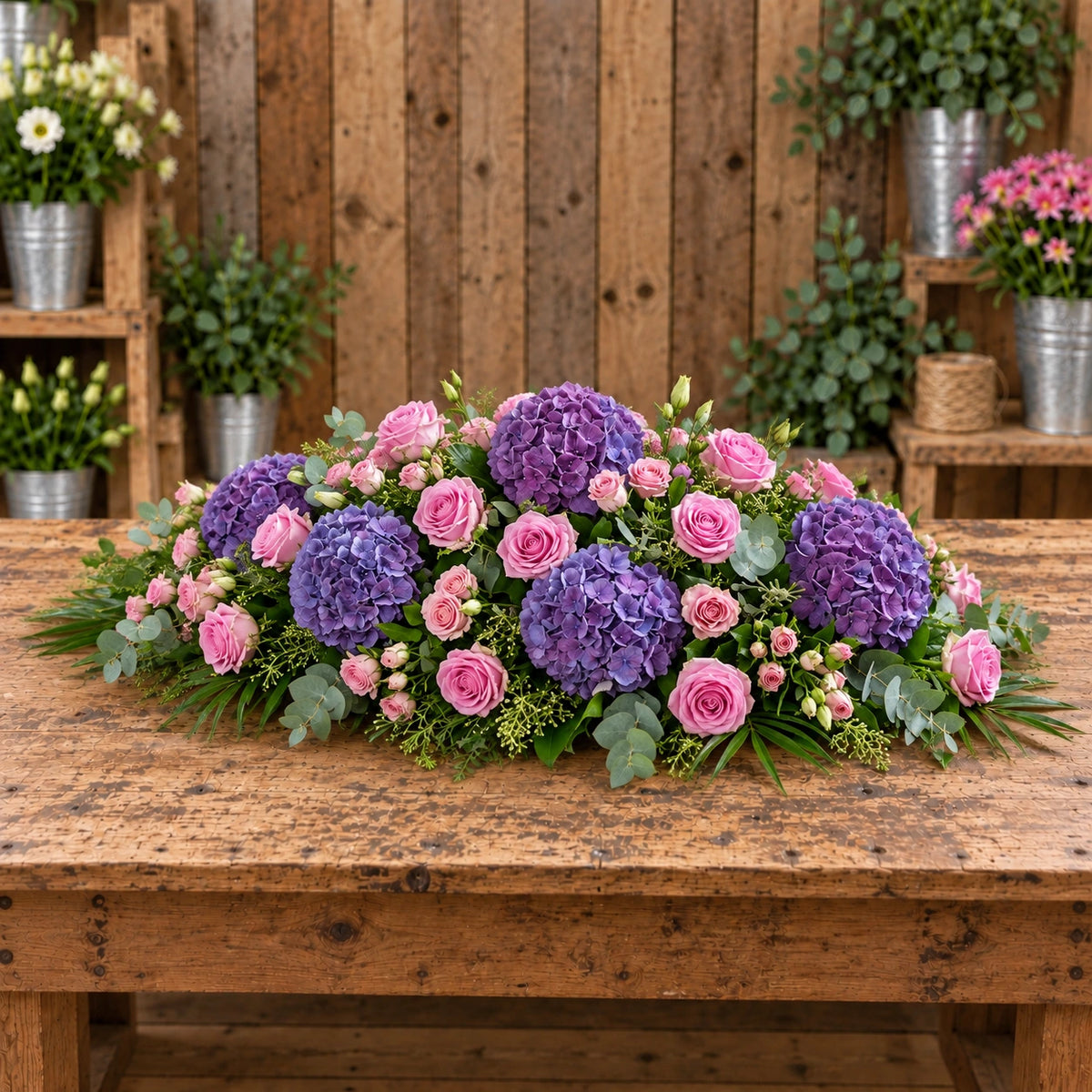 Summer Casket Spray — rustic workbench