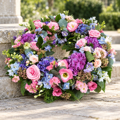 Summer Wreath — memorial setting