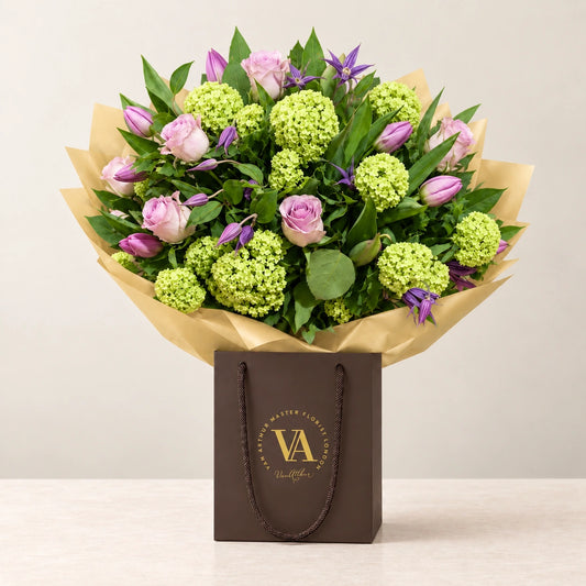 Lagoon — bouquet in branded Van Arthur bag