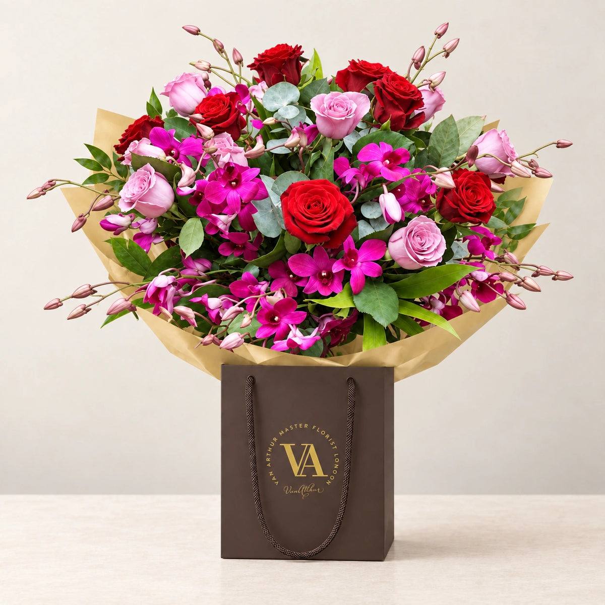 Lush — bouquet in branded Van Arthur bag