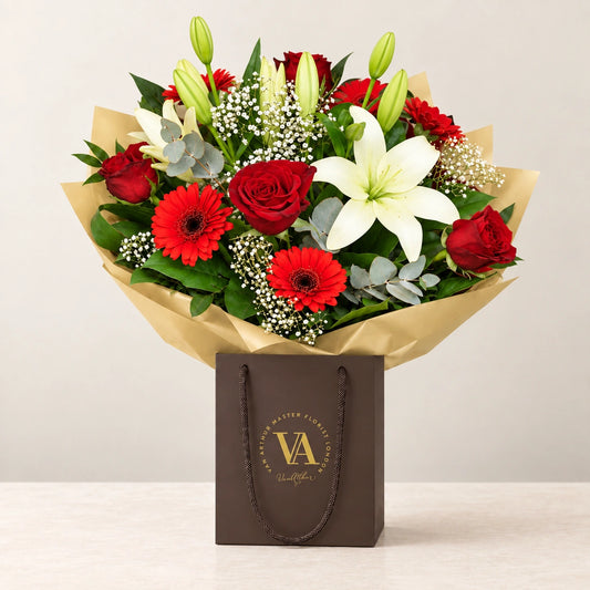 My Ever After — bouquet in branded Van Arthur bag
