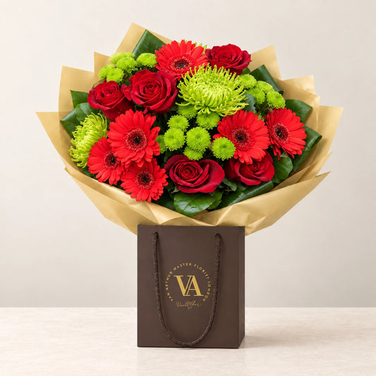 Radiance — bouquet in branded Van Arthur bag
