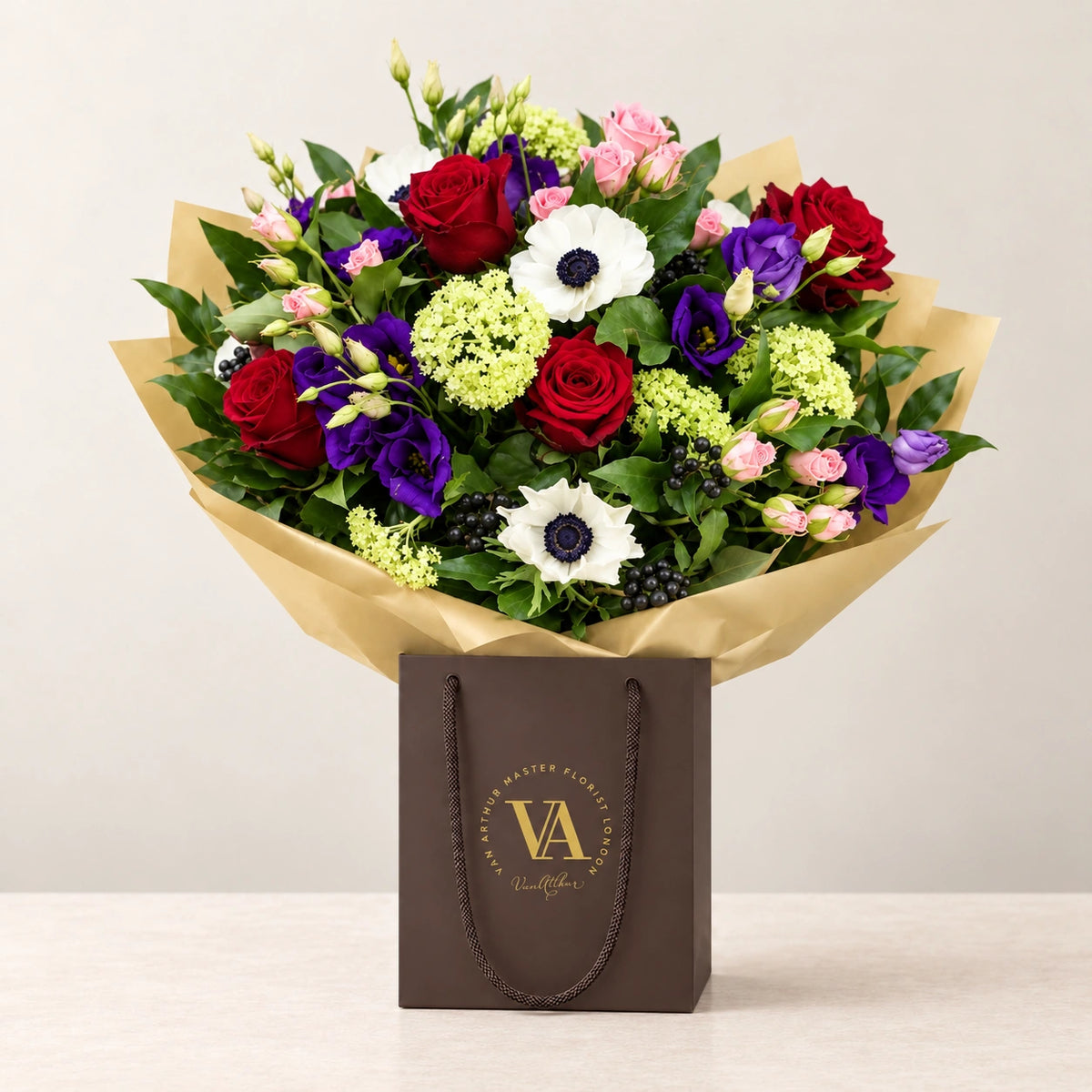 Beatrice — bouquet in branded Van Arthur bag
